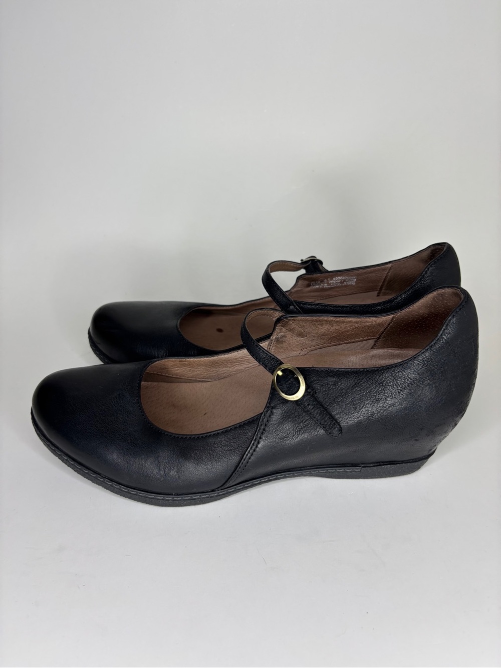 Dansko Shoes Wedge Heels Maryjanes Women Size 41 US 10 Black Leather - Picture 4 of 16